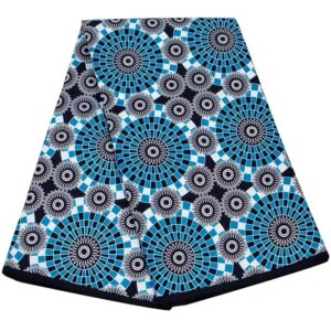 Light Blue & White Floral Ankara Fabric